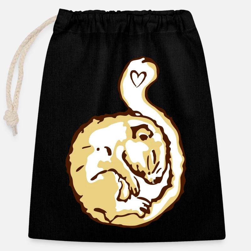 Hazel dormouse - Closable cotton gift bag (25x30cm) - black