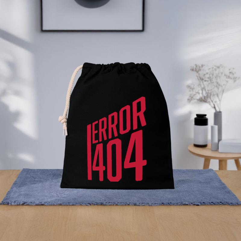 Code Error Error 404 Closable cotton gift bag (25x30cm)