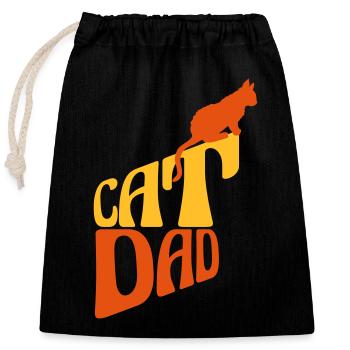 Cat Dad Logo Design - Verschließbarer Geschenkbeutel aus Baumwolle (25x30cm) - Schwarz - Vorne