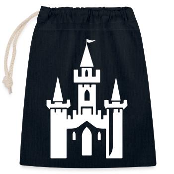 Castle Symbol Castle - Closable cotton gift bag (25x30cm) - navy - Front