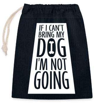 Citation Apportez mon chien - Sac cadeau en coton avec cordon (25 x 30 cm) - bleu marine - Devant