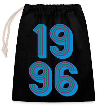1996 Année de naissance | Couleurs changeantes - Sac cadeau en coton avec cordon (25 x 30 cm) - noir - Devant