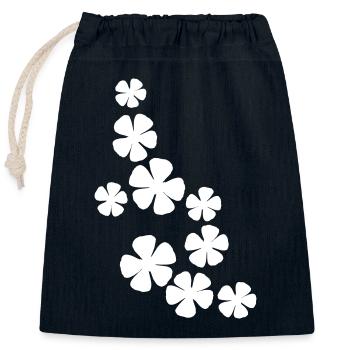 Beaucoup de jolies fleurs motif décoratif coloré belle - Sac cadeau en coton avec cordon (25 x 30 cm) - bleu marine - Devant