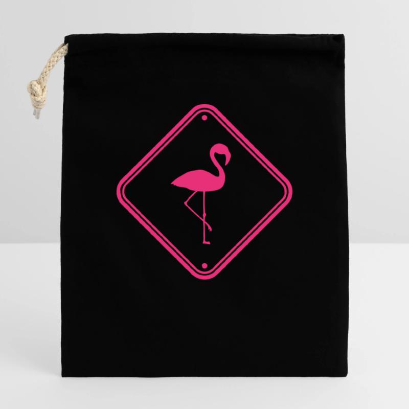 warning note caution caution shield danger fla Closable cotton gift bag (25x30cm)