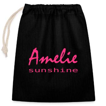 Amelie sunshine - tolles Design fürs Baby - Verschließbarer Geschenkbeutel aus Baumwolle (25x30cm) - Schwarz - Vorne