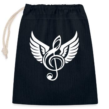 Clef Grand Piano Musician - Closable cotton gift bag (25x30cm) - navy - Front