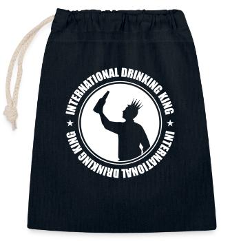 Drinking King Party Spruch - Verschließbarer Geschenkbeutel aus Baumwolle (25x30cm) - Navy - Vorne