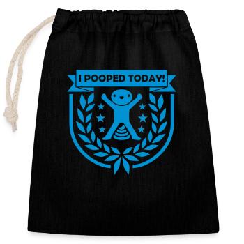 J’ai fait caca aujourd’hui citation - Sac cadeau en coton avec cordon (25 x 30 cm) - noir - Devant