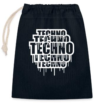 Viele Techno Graffiti Spray Tropfen Musik Spruch - Verschließbarer Geschenkbeutel aus Baumwolle (25x30cm) - Navy - Vorne