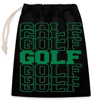 golf - Sac cadeau en coton avec cordon (25 x 30 cm) - noir - Devant