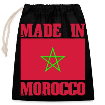 Made in Morocco - Closable cotton gift bag (25x30cm) - black - Front