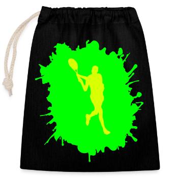 Tennis Blobs - Closable cotton gift bag (25x30cm) - black - Front