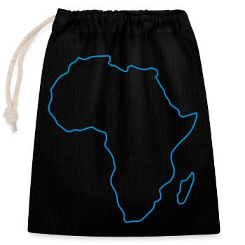 Africa Outline - Closable cotton gift bag (25x30cm) - black - Front