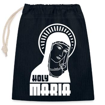 Holy Mary - Closable cotton gift bag (25x30cm) - navy - Front