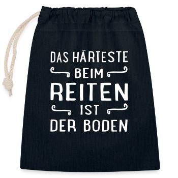 reiten - Verschließbarer Geschenkbeutel aus Baumwolle (25x30cm) - Navy - Vorne