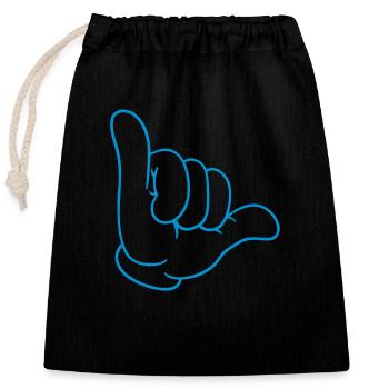 Surfer Greetings Boarder Sign - Closable cotton gift bag (25x30cm) - black - Front