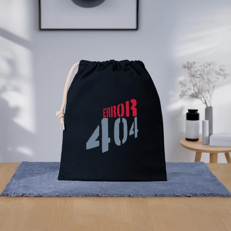 Message Error 404 Network Closable cotton gift bag (25x30cm)