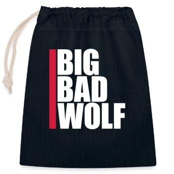 big bad wolf quote - Closable cotton gift bag (25x30cm) - navy - Front