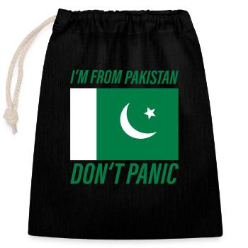 pakistan dont panic - Verschließbarer Geschenkbeutel aus Baumwolle (25x30cm) - Schwarz - Vorne