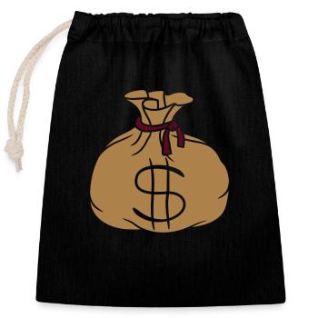 riche cool dollar symbole signe argent bourse rei - Sac cadeau en coton avec cordon (25 x 30 cm) - noir - Devant