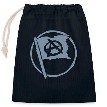 Symbol anarchy logo flag - Closable cotton gift bag (25x30cm) - navy - Front