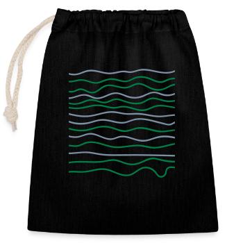 abstract design - Closable cotton gift bag (25x30cm) - black - Front
