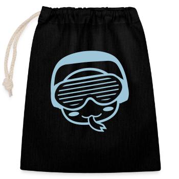 Coole DJ Schlange Gesicht Tier Kopf Musik Party - Sac cadeau en coton avec cordon (25 x 30 cm) - noir - Devant