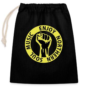 2 colors - Enjoy Northern Soul Music - nighter - Closable cotton gift bag (25x30cm) - black - Front