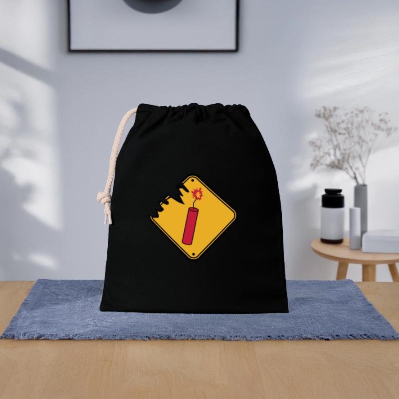 shield caution danger danger caution stan Closable cotton gift bag (25x30cm)