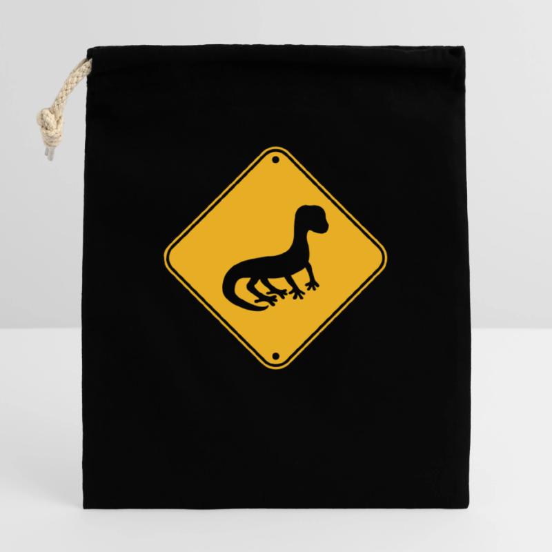 note caution warning caution shield silhouette Closable cotton gift bag (25x30cm)