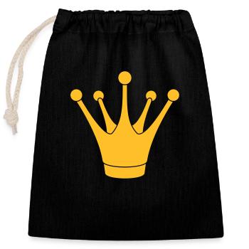 golden maerchen krone froschkoenig koenig prinz a - Closable cotton gift bag (25x30cm) - black - Front