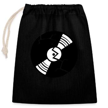 broken cracks vinyl broken destroyed party logo - Closable cotton gift bag (25x30cm) - black - Front