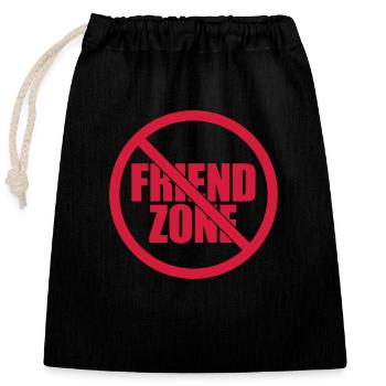 Ende Friendzone Verboten - Verschließbarer Geschenkbeutel aus Baumwolle (25x30cm) - Schwarz - Vorne