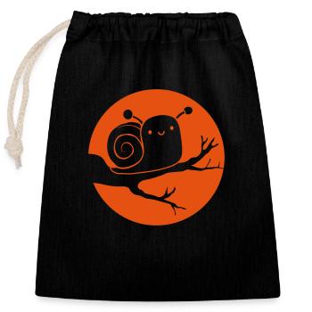 Snail Branch Moon - Closable cotton gift bag (25x30cm) - black - Front