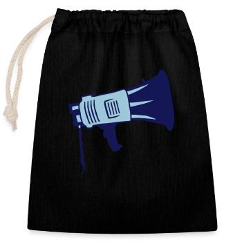 Demonstration Propaganda Megaphone Symbol - Closable cotton gift bag (25x30cm) - black - Front