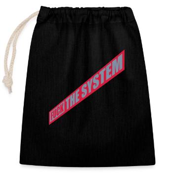 Le socialisme baise le système - Sac cadeau en coton avec cordon (25 x 30 cm) - noir - Devant