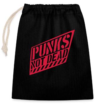 punks not dead quote - Closable cotton gift bag (25x30cm) - black - Front