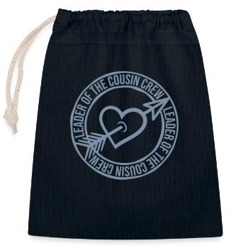 Leader Cousin Crew Team - Verschließbarer Geschenkbeutel aus Baumwolle (25x30cm) - Navy - Vorne
