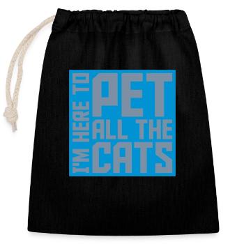 Animaux de compagnie tous les chats - Sac cadeau en coton avec cordon (25 x 30 cm) - noir - Devant