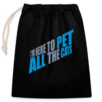 Animaux de compagnie tous les chats - Sac cadeau en coton avec cordon (25 x 30 cm) - noir - Devant
