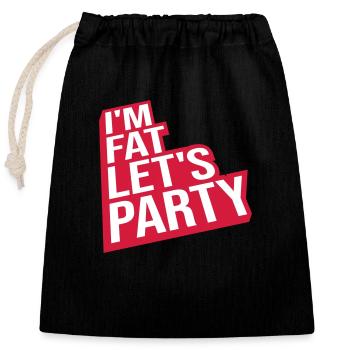 à la grosse laisse faire la fête - Sac cadeau en coton avec cordon (25 x 30 cm) - noir - Devant