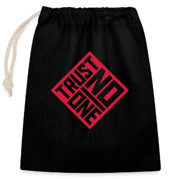 ne faites confiance à personne pour ne citer - Sac cadeau en coton avec cordon (25 x 30 cm) - noir - Devant