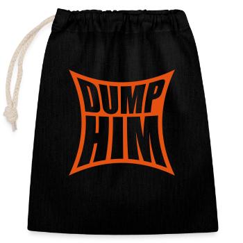 Dump Him Quote Logo - Sac cadeau en coton avec cordon (25 x 30 cm) - noir - Devant