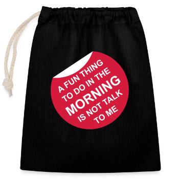 ne me parle pas - Sac cadeau en coton avec cordon (25 x 30 cm) - noir - Devant