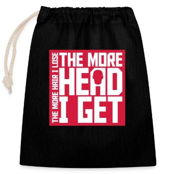 I get more head - Closable cotton gift bag (25x30cm) - black - Front