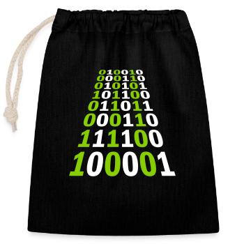 Binär Code Programm Sprache - Verschließbarer Geschenkbeutel aus Baumwolle (25x30cm) - Schwarz - Vorne