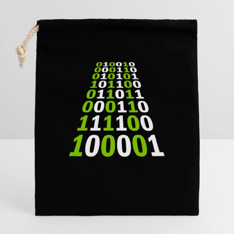 Binary Code Program Language Closable cotton gift bag (25x30cm)