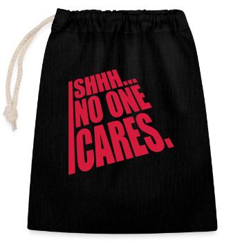 chut personne ne s’en soucie - Sac cadeau en coton avec cordon (25 x 30 cm) - noir - Devant