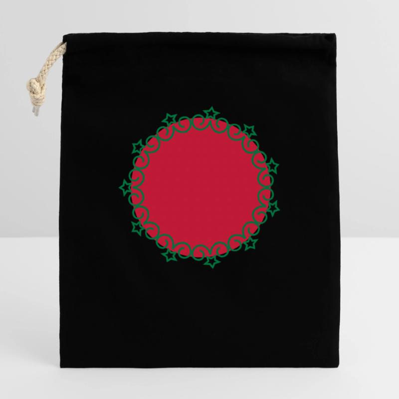 Circle star border frame Closable cotton gift bag (25x30cm)