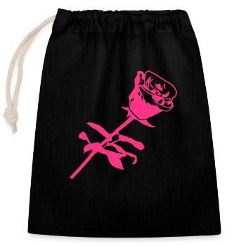 Jolie belle fleur de rose feuille roses romantique - Sac cadeau en coton avec cordon (25 x 30 cm) - noir - Devant